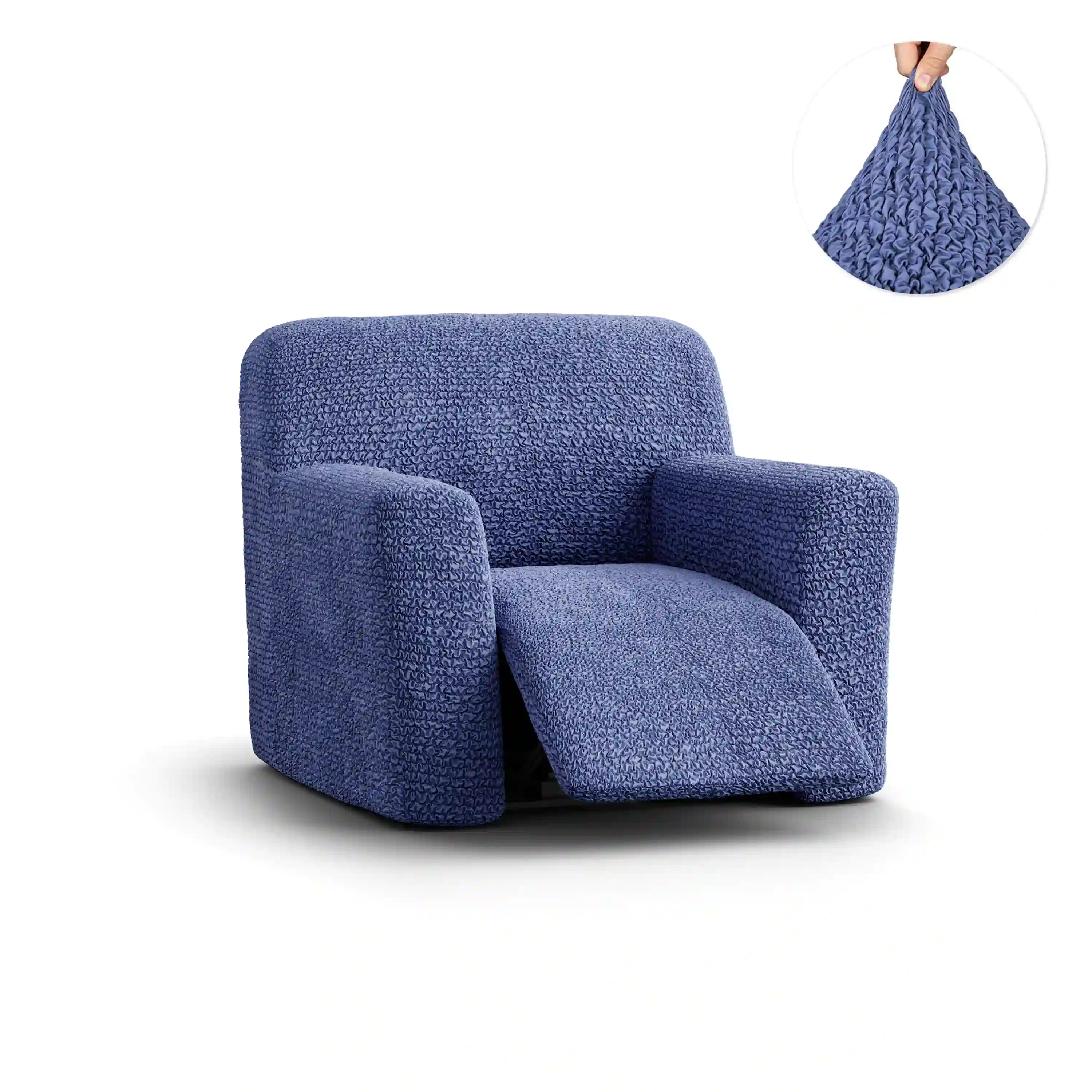 Recliner Chair Cover - Blue, Microfibra